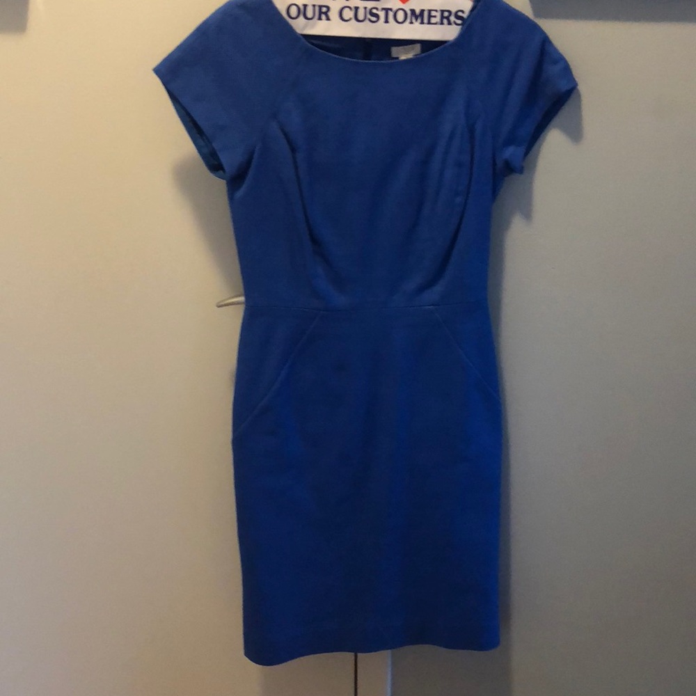 Blue jcrew work dress